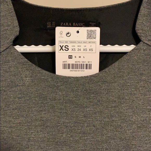 🆕 Zara Stretchy Grey Sheath Dress - Women’s Size XS - Picture 6 of 7